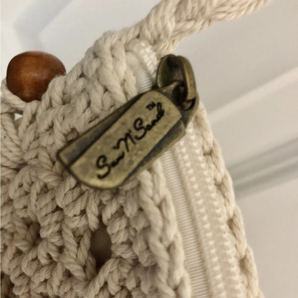 *SOLD* Sun N Sand Macrame Fringe Crossbody Bag Beaded Beachy Boho - Picture 4 of 6